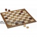 Classic Checkers Set, Dark Brown and Natural Pieces with Solid Wood Board, 18"   553451058